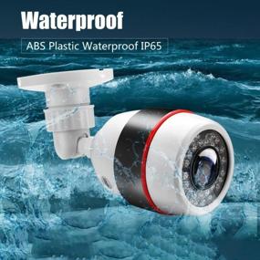 img 1 attached to Vanxse CCTV 1/3 CMOS HD 1200TVL 12LED IR-Cut 960H Wide Angle Fish Eye Lens Outdoor Waterproof Bullet Security Camera Surveillance Camera With Bracket (ABS Plastic Case-36IR LEDs)