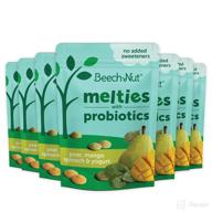 🍐 beech-nut probiotic melties pear mango spinach yogurt melts, 1oz (7 pack) - healthy snacks for toddlers and babies логотип