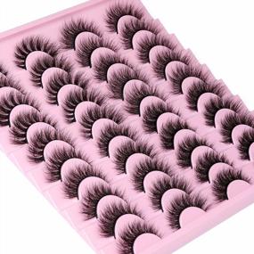 img 2 attached to 20 Pairs 4 Styles Faux Mink Lashes - Natural Look False Eyelashes For Fluffy Wispy Soft Fake Cat Eye By Lanflower