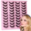 20 pairs 4 styles faux mink lashes - natural look false eyelashes for fluffy wispy soft fake cat eye by lanflower logo