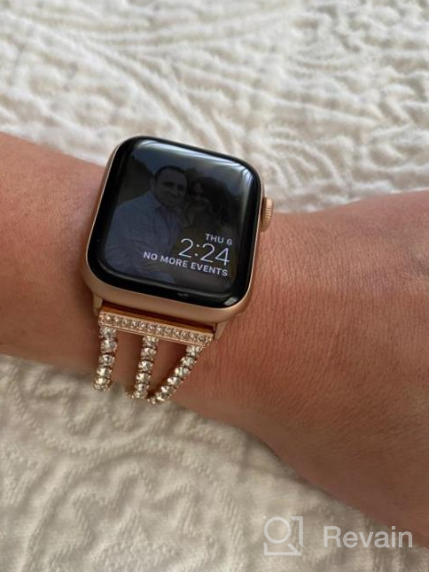 img 1 attached to Apple Watch Band 38Mm 40Mm 41Mm Bling Diamond Rhinestone Metal Link Bracelet For Women Series 8 7 6 5 4 3 2 1 SE Rose Gold Compatible review by Buddy Camaney
