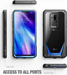 img 3 attached to LG G7 ThinQ Poetic Guardian Series Case - Hybrid Shockproof Bumper Clear Cover With Tempered Glass, Blue