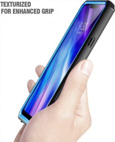 img 1 attached to LG G7 ThinQ Poetic Guardian Series Case - Hybrid Shockproof Bumper Clear Cover With Tempered Glass, Blue