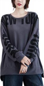 img 4 attached to Stay Cozy And Stylish With Ellazhu Women'S Fall Casual Crewneck Sweatshirt