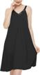 sleek and comfy auraizza women's nightgown: stylish sleeveless nightshirt with v-neck racerback design in s-xxl sizes logo