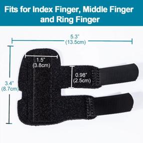 img 3 attached to Welnove Finger Splint, 2 шт. распорки для пальцев молотка, триггерного пальца, сломанного пальца, стабилизатора пальца для выпрямления и обеспечения поддержки указательного пальца, среднего пальца, безымянного пальца - черный