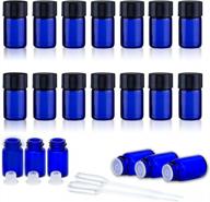 24-pack mini glass essential oil bottles with 2ml capacity, black caps and droppers - perfect for anointing and sampling oils logo