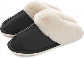 img 4 attached to 🥿 Memory Foam Womens Slipper: Plush, Warm, Anti-Skid Slip On House Slippers for Indoor Outdoor Comfort