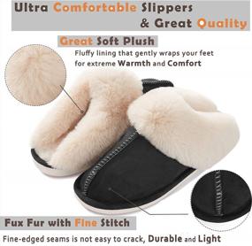 img 1 attached to 🥿 Memory Foam Womens Slipper: Plush, Warm, Anti-Skid Slip On House Slippers for Indoor Outdoor Comfort
