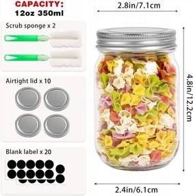 img 3 attached to Versatile 12 Oz Glass Mason Jars With Lids For Canning, Pickling, And More - 6 Pack