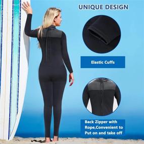img 2 attached to Women'S 1.5Mm Neoprene Full Wetsuit With Back Zipper UV Protection For Swimming Diving Surfing Kayaking Snorkeling