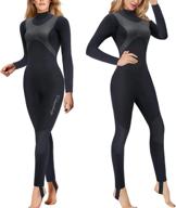 women's 1.5mm neoprene full wetsuit with back zipper uv protection for swimming diving surfing kayaking snorkeling логотип