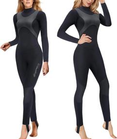img 4 attached to Women'S 1.5Mm Neoprene Full Wetsuit With Back Zipper UV Protection For Swimming Diving Surfing Kayaking Snorkeling