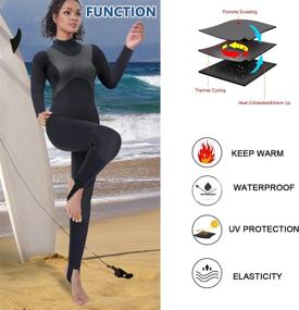 img 1 attached to Women'S 1.5Mm Neoprene Full Wetsuit With Back Zipper UV Protection For Swimming Diving Surfing Kayaking Snorkeling