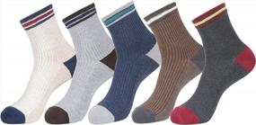 img 4 attached to Men'S Cotton Casual Ankle Socks