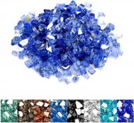 high luster cobalt blue reflective fire glass - ideal for fireplace, fire pit, and landscaping - 10 lb pack by mr. fireglass logo