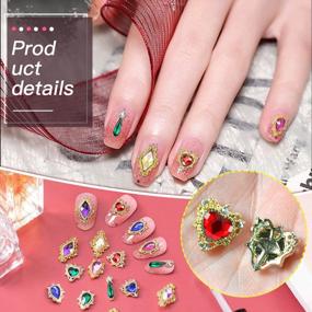 img 2 attached to 3D Nail Charms, Chrome Hearts Crystals Diamonds Metal Alloy Gold Rhinestone DIY Crafts Decorations