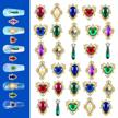 3d nail charms, chrome hearts crystals diamonds metal alloy gold rhinestone diy crafts decorations logo