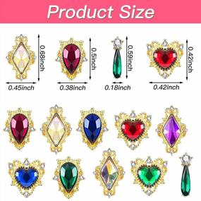 img 3 attached to 3D Nail Charms, Chrome Hearts Crystals Diamonds Metal Alloy Gold Rhinestone DIY Crafts Decorations