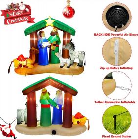 img 2 attached to 7Ft Christmas Inflatable Nativity Scene With Built-In LED Lights - Perfect Outdoor Decoration For Yard, Lawn, And Garden During The Holidays