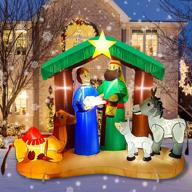 7ft christmas inflatable nativity scene with built-in led lights - perfect outdoor decoration for yard, lawn, and garden during the holidays logo