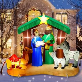 img 4 attached to 7Ft Christmas Inflatable Nativity Scene With Built-In LED Lights - Perfect Outdoor Decoration For Yard, Lawn, And Garden During The Holidays