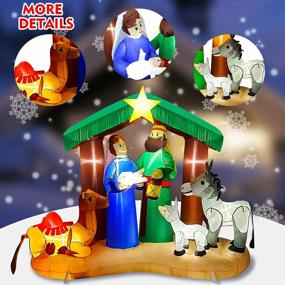 img 1 attached to 7Ft Christmas Inflatable Nativity Scene With Built-In LED Lights - Perfect Outdoor Decoration For Yard, Lawn, And Garden During The Holidays