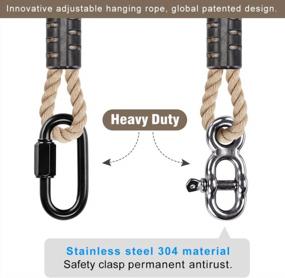 img 2 attached to 60 Inch SELEWARE Tree Swing Rope Hammock Straps Hanging Kit - Adjustable, Fast & Easy To Hang For Indoor/Outdoor Tree Branch Camping Playground Accessories (Beige, 1 Pack)