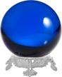amlong crystal blue crystal ball 50mm (2 inch) with silver eagle stand logo