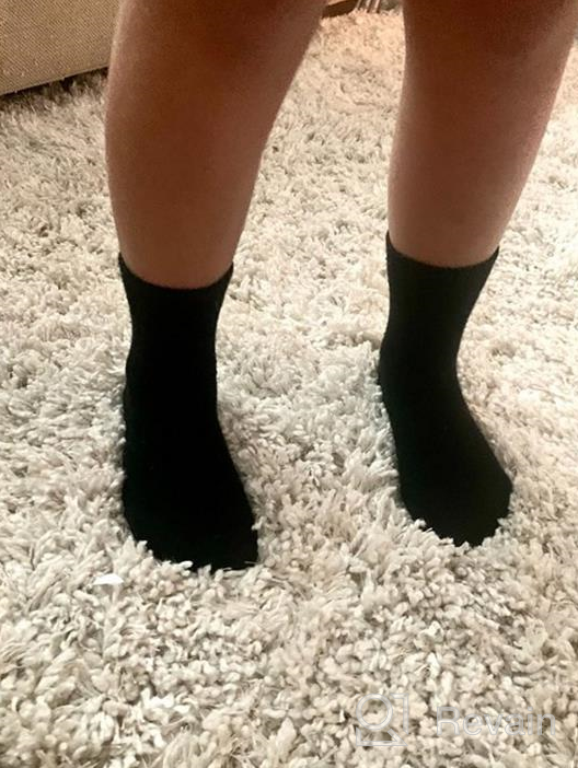 img 1 attached to EPEIUS Girls' Turn Cuff Crew Socks - Seamless Cotton Dress Socks for School Uniform - Pack of 6 - Ideal for Kids Boys review by Rebecca Jackson