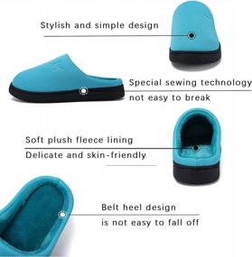 img 2 attached to Comfortable Memory Foam Slippers For Women And Men With Non-Slip Rubber Soles - Perfect House Shoes For Couples From OKBA