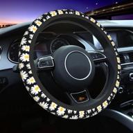 floral daisy steering wheel covers 15 inch anti-slip and sweat-absorption fashionable anti slip cute flower steering wheel cover for women &amp logo