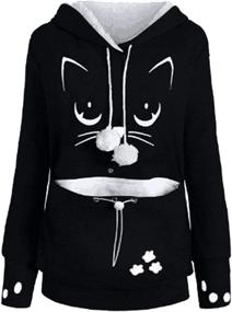 img 2 attached to Stylish Women's Hoodie with Large Pouch for Pets - Cat and Dog Carrier Sweatshirts