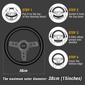 img 1 attached to ROXIA Elastic Stretch Steering Wheel Cover，Universal 15-Inch Car Steering Wheel Cover Elastic Ice Silk