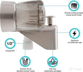 img 1 attached to Dura Faucet DF-SA110S-SN RV Tub & Shower Faucet Valve Diverter with Smoked Acrylic Knobs in Brushed Satin Nickel Finish: Enhanced Dual Control Functionality for Your RV Luxury Bathroom