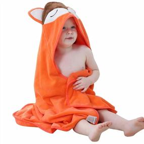 img 4 attached to Adorable Fox Hooded Baby Towel For Girls And Boys - Premium Cotton Absorbent Bathrobe For Toddlers By MICHLEY