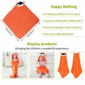 img 1 attached to Adorable Fox Hooded Baby Towel For Girls And Boys - Premium Cotton Absorbent Bathrobe For Toddlers By MICHLEY