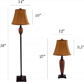 img 2 attached to 🔨 Elegant Designs LC1000-HBZ 3-Piece Lamp Set in Hammered Bronze Finish