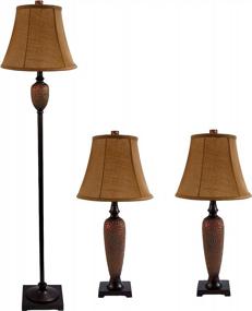 img 4 attached to 🔨 Elegant Designs LC1000-HBZ 3-Piece Lamp Set in Hammered Bronze Finish