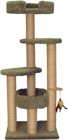 img 2 attached to 🐱 Enhance Your Cat's Playtime with the North American Pet Family Cat Tree featuring Two Sky Loungers