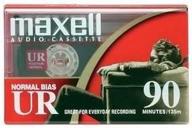📼 maxell ur90/100 - 90-minute blank audiocassette tape, normal bias (100-count master case) logo