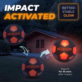 img 3 attached to Забей большой гол в темноте с ночным светодиодным футбольным мячом NIGHTMATCH - официальный размер 5 с дополнительными батарейками и насосом.