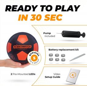 img 1 attached to Score Big In The Dark With The NIGHTMATCH LED Soccer Ball - Official Size 5 With Extra Batteries And Pump