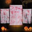 spookify your halloween with bloody creepy cloth decorations: 2 doorway curtains + 1 giant table cover for haunted parties and outdoor decorations logo