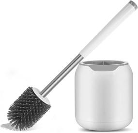 img 4 attached to 🚽 Eyliden Toilet Brush and Holder: Efficient Silicone Bristles Bowl Cleaner with Free Installation Wall Hook - Complete Bathroom Cleaning Kit (White)