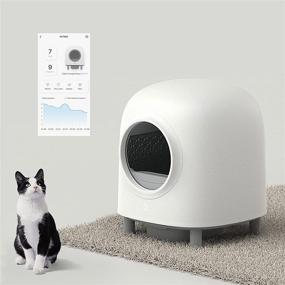 img 4 attached to Petree Smart Self-Cleaning Cat Litter Box with APP Control 🐱 - No Scooping, Automatic Odor Removal, Safe & Spacious for Multiple Cats