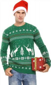 img 3 attached to Ugly Christmas Reindeer Snowflakes Sweater Pullover For The Whole Family - Aiboria Matching Collection
