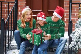 img 1 attached to Ugly Christmas Reindeer Snowflakes Sweater Pullover For The Whole Family - Aiboria Matching Collection