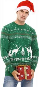 img 2 attached to Ugly Christmas Reindeer Snowflakes Sweater Pullover For The Whole Family - Aiboria Matching Collection