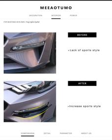 img 3 attached to 🚀 Upgrade your Ford Mustang 2018-2022 with MEEAOTUMO Front Bumper Winglets Fog Light Vent Canard Strip Trim Exterior Trim Accessories.